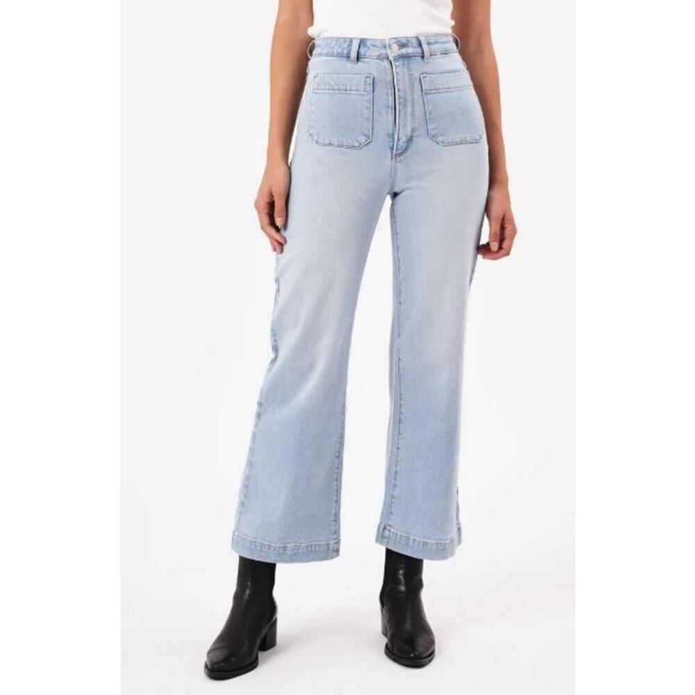 NWT! ROLLA'S WOMEN Sailor Sophie Crop Wide Leg Jeans Light Blue SIZE-27